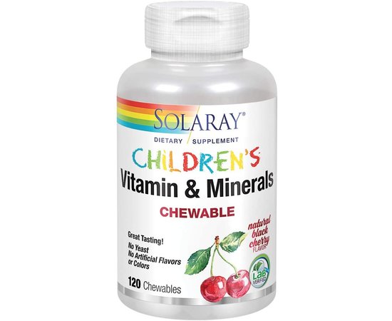 Solaray Children's Vitamin & Minerals 120 chewables, Solaray Children's Vitamin & Minerals 120 chewables  в интернет магазине Mega Mass