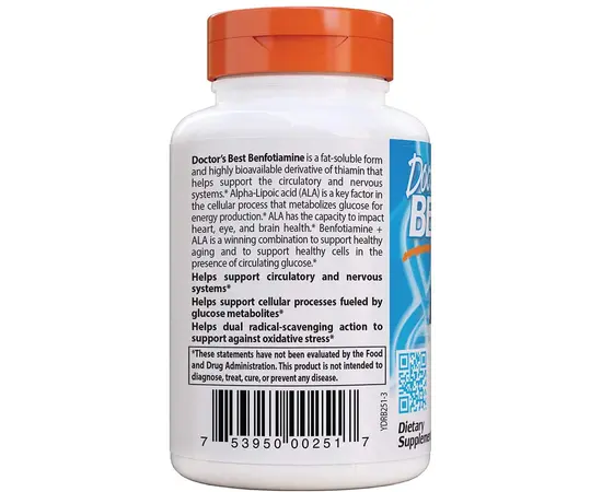 Doctor's Best Best Benfotiamine 150 + Alpha-Lipoic Acid 300 60 Veggie Caps, Doctor's Best Best Benfotiamine 150 + Alpha-Lipoic Acid 300 60 Veggie Caps , изображение 3 в интернет магазине Mega Mass