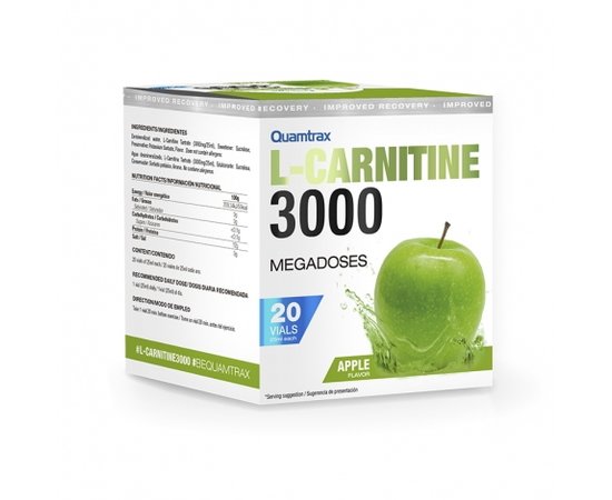 Quamtrax L-Carnitine 3000 - 20 флаконів, Смак: Green Tea / Зелений Чай, image , зображення 6
