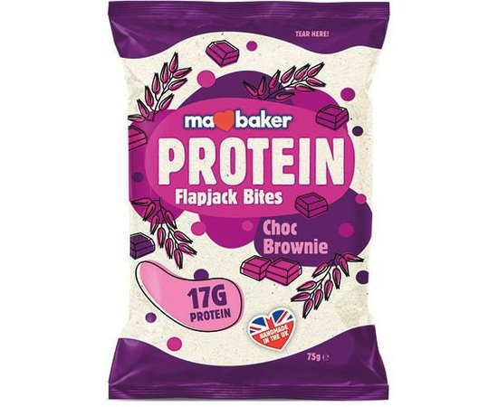 Ma Baker Protein Flapjack Bites 75 g, Смак: Chocolate Brownies / Шоколадне Тістечко, image 