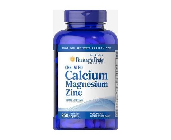 Puritan's Pride Calcium magnesium zinc 250 capl, Puritan's Pride Calcium magnesium zinc 250 capl  в интернет магазине Mega Mass