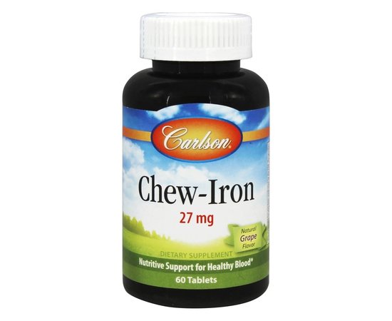 Carlson Chewable Iron 27 mg 60 tabs Grape, image 