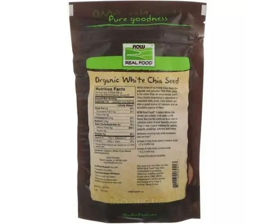 NOW  White Chia Seed 454 g, image , зображення 2