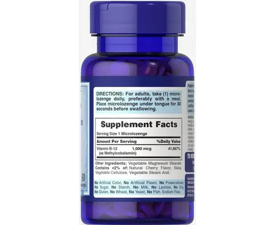 Puritan`s Pride  Methylcobalamin B-12 1000 mcg 30 tabs, Puritan`s Pride  Methylcobalamin B-12 1000 mcg 30 tabs , изображение 2 в интернет магазине Mega Mass