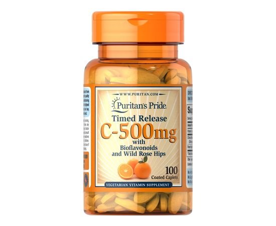 Puritan’s Pride Vitamin C with Bioflavonoids, Фасовка: 100 caps, Коцентрація: 500, image 