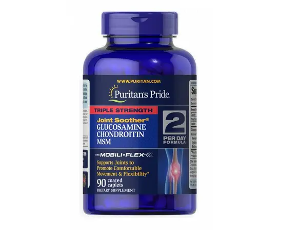 Puritan's Pride Triple Strength Glucosamine Chondroitin MSM 90 caps, Puritan's Pride Triple Strength Glucosamine Chondroitin MSM 90 caps  в интернет магазине Mega Mass