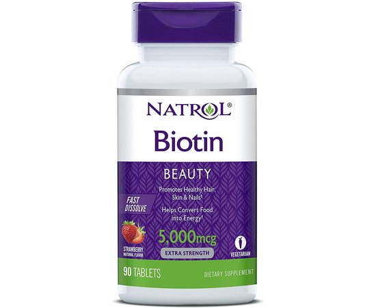 Natrol Biotin Strawberry 5000 mcg 90 tab, image 