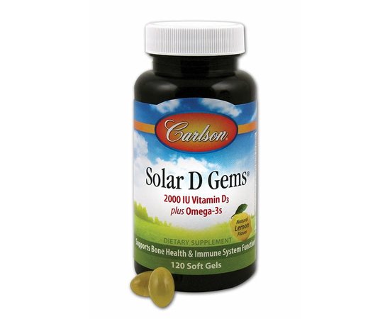 Carlson Solar D Gems 120 softgels Lemon, image 