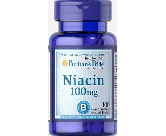 Puritan`s Pride Niacin 100 mg 100 tabs, image 