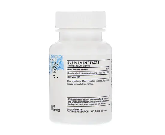 Thorne Selenomethionine 60 caps, image , зображення 2