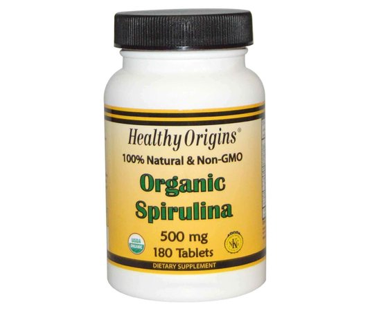 Healthy Origins Organic Spirulina 500 mg 180 tabs, image 