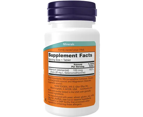 NOW SELENIUM 100mcg 100 TABS, image , зображення 2