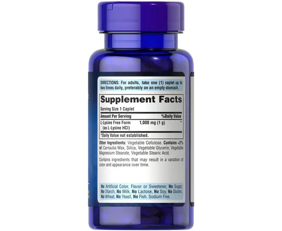 Puritan's Pride L-Lysine 1000 60 caps, image , зображення 2