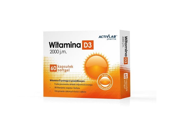 Activlab Pharma Vitamin D3 2000 IU 60 softgels, image 