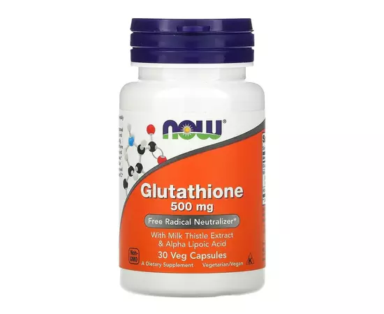 NOW Glutathione 500 mg 30 Veg Capsules, image 