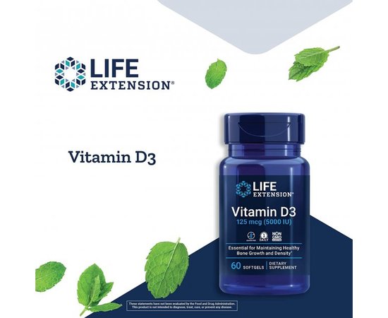 Life Extension Vitamin D3 5000 IU 60 Softgels, image , зображення 3