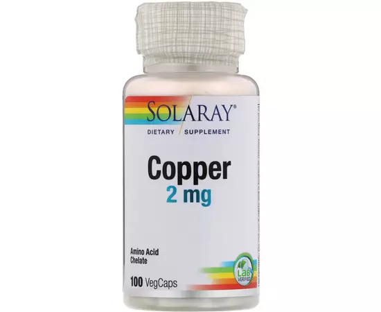 Solaray Copper 2 mg 100 caps, image 