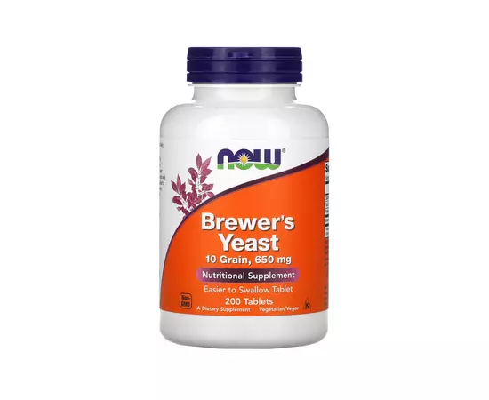 NOW Brewer's Yeast 650 mg 200 tabs, image 