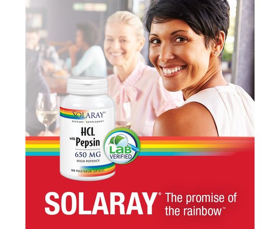 Solaray Betaine HCL with Pepsin 650 mg 100 caps, image , зображення 4