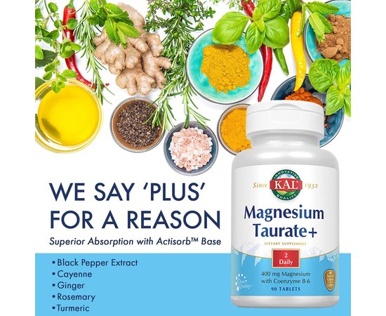 KAL Magnesium Taurate+ 400 mg 90 tab, KAL Magnesium Taurate+ 400 mg 90 tab , изображение 4 в интернет магазине Mega Mass