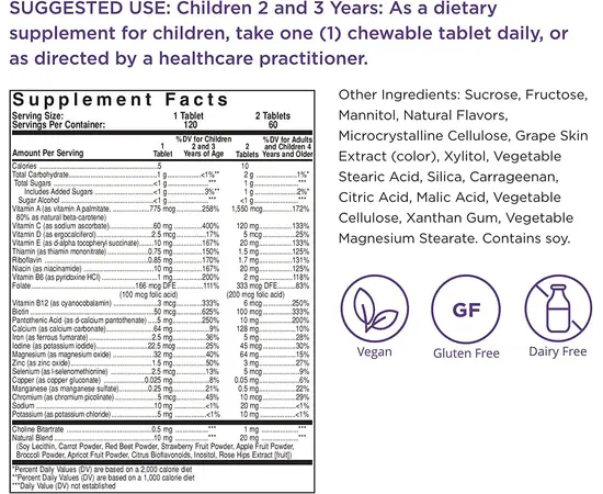 Solgar Kangavites Multivitamin Mineral 120 chewable tablets, Solgar Kangavites Multivitamin Mineral 120 chewable tablets , изображение 2 в интернет магазине Mega Mass