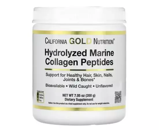 California Gold Nutrition Hydrolyzed Marine Collagen Peptides 200 g, California Gold Nutrition Hydrolyzed Marine Collagen Peptides 200 g  в интернет магазине Mega Mass