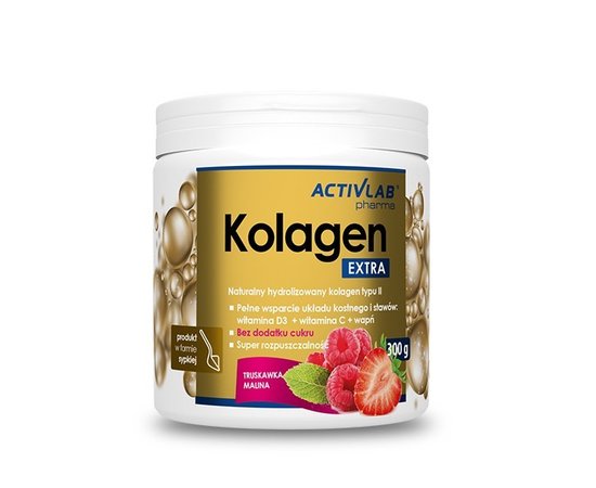 Activlab Pharma Kolagen EXTRA 300 g, Смак: Strawberry Raspberry / Полуниця Малина, image 