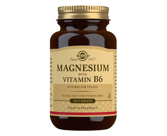 Solgar Magnesium with Vitamin B6 100 tabs, Solgar Magnesium with Vitamin B6 100 tabs  в интернет магазине Mega Mass