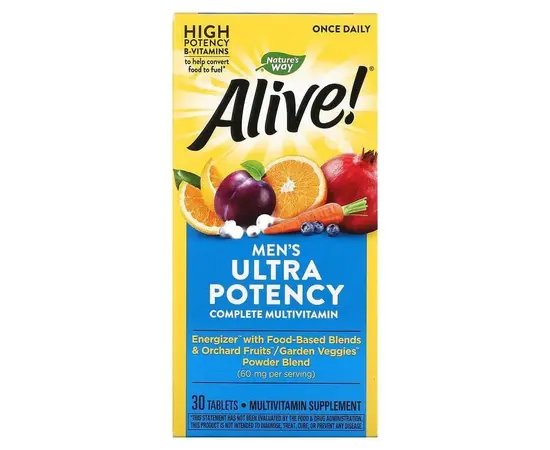 Alive Men's Ultra Potency 30 Tablets, Alive Men's Ultra Potency 30 Tablets , изображение 2 в интернет магазине Mega Mass