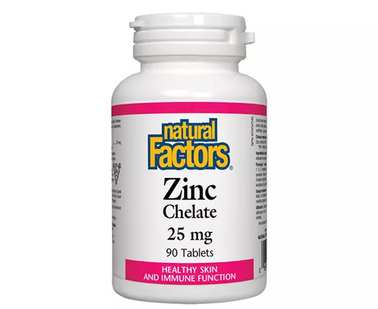 Natural Factors Zinc Chelate 25 mg 90 tabs, image 