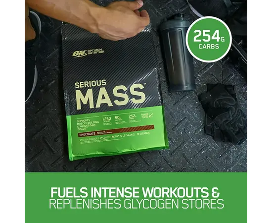 Optimum Nutrition Serious Mass 5440 g, Фасування: 5400 g, Смак:  Strawberry / Полуниця, image , зображення 6