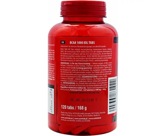 Activlab BCAA 1000 XXL 120 tabs, Фасовка: 120 tabs, Вкусы: Unflavored  / Без вкуса, Activlab BCAA 1000 XXL 120 tabs, Фасовка: 120 tabs, Вкусы: Unflavored  / Без вкуса , изображение 2 в интернет магазине Mega Mass