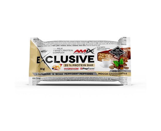 AMIX Exclusive Protein Bar 25% 40 g, Вкус: Mocca Choco & Coffe / Мокка Шоко и Кофе, AMIX Exclusive Protein Bar 25% 40 g, Вкус: Mocca Choco & Coffe / Мокка Шоко и Кофе  в интернет магазине Mega Mass