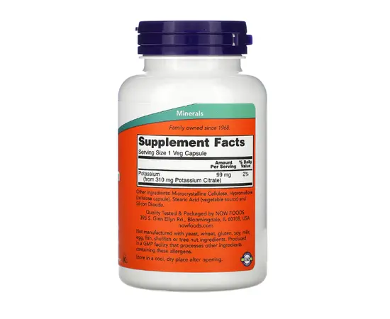 NOW Potassium Citrate 99 mg 180 Caps, NOW Potassium Citrate 99 mg 180 Caps , изображение 2 в интернет магазине Mega Mass