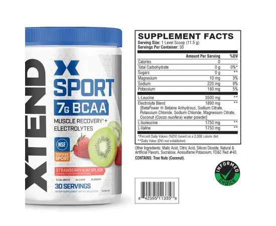 XTEND BCAA Sport 345 g, Вкусы: Strawberry Kiwi / Клубника Киви, XTEND BCAA Sport 345 g, Вкусы: Strawberry Kiwi / Клубника Киви , изображение 2 в интернет магазине Mega Mass