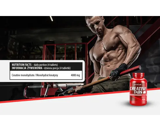 ActivLab Creatine Monohydrate 120 tabs, Фасування: 120 tabs, Смак: Unflavored  / Без смаку, image , зображення 3