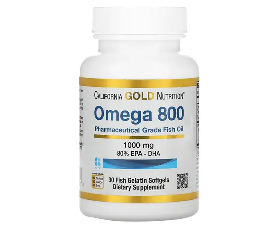 California Gold Nutrition Omega 800 1000 mg 30 softgels, California Gold Nutrition Omega 800 1000 mg 30 softgels  в интернет магазине Mega Mass