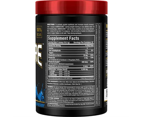 Allmax Aminocore BCAA 315 g, Смак: Blue Raspberry / Блакитна Малина, image , зображення 2
