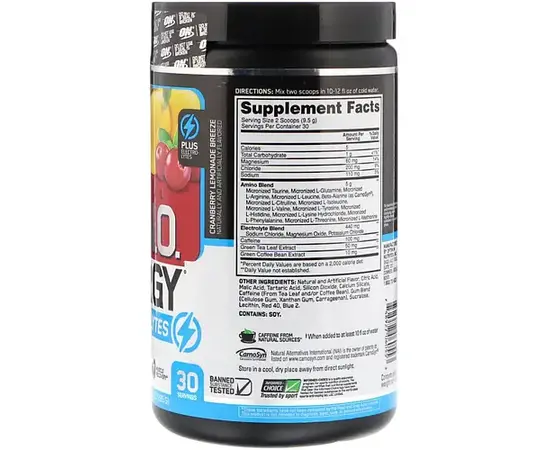 Optimum Nutrition Amino Energy + Electrolytes 285 g, Фасовка: 285 g, Вкусы: Cranberry Lemonade / Клюквенный Лимонад, Optimum Nutrition Amino Energy + Electrolytes 285 g, Фасовка: 285 g, Вкусы: Cranberry Lemonade / Клюквенный Лимонад , изображение 2 в интернет магазине Mega Mass