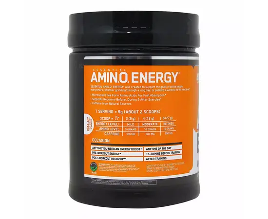Optimum Nutrition Amino Energy 585 g, Фасовка: 585 g, Вкусы: Orange Cooler / Апельсиновая Прохлада, Optimum Nutrition Amino Energy 585 g, Фасовка: 585 g, Вкусы: Orange Cooler / Апельсиновая Прохлада , изображение 3 в интернет магазине Mega Mass