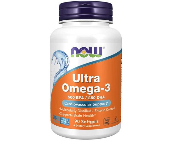 NOW Ultra Omega-3 90 softgels, image 
