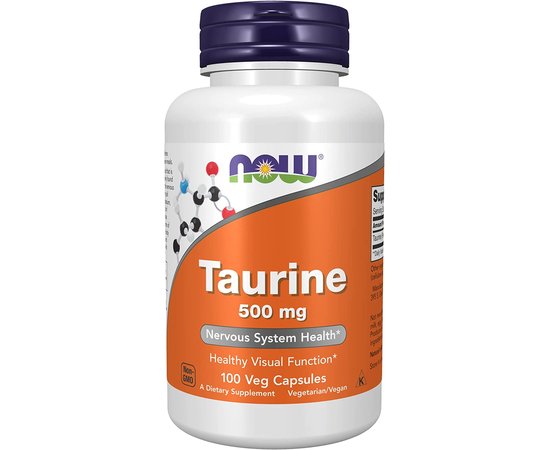 NOW Taurine 500 mg 100 caps, image 