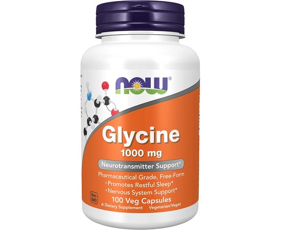 NOW Glycine 1000 mg 100 caps, image 
