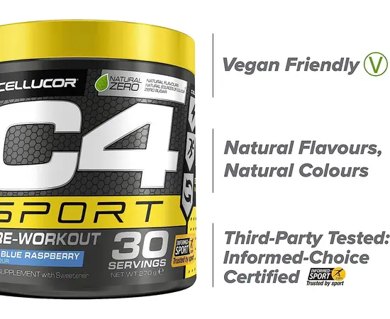 Cellucor C4 Sport 285 g, Фасовка: 285 g, Вкусы: Blue Raspberry / Голубая Малина, Cellucor C4 Sport 285 g, Фасовка: 285 g, Вкусы: Blue Raspberry / Голубая Малина , изображение 5 в интернет магазине Mega Mass