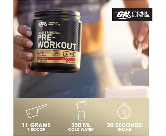 Optimum Nutrition Gold Standard Pre-Workout 300 g, Фасовка: 300 g, Вкусы: Watermelon Candy / Арбуз Конфета, Optimum Nutrition Gold Standard Pre-Workout 300 g, Фасовка: 300 g, Вкусы: Watermelon Candy / Арбуз Конфета , изображение 8 в интернет магазине Mega Mass