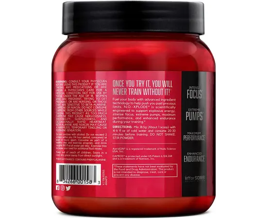 BSN N.O.-Xplode 555g, Фасовка: 555 g, Вкусы: Fruit Punch / Фруктовый Пунш, BSN N.O.-Xplode 555g, Фасовка: 555 g, Вкусы: Fruit Punch / Фруктовый Пунш , изображение 3 в интернет магазине Mega Mass