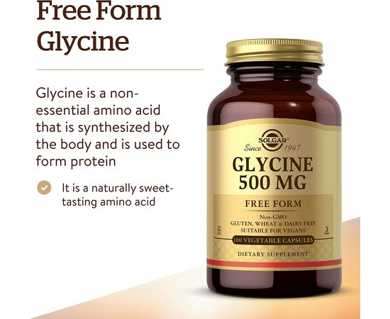 Solgar Glycine 500 mg 100 caps, image , зображення 3