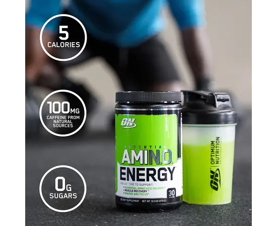 Optimum Nutrition Amino Energy 270 g, Фасування: 270 g, Смак: Juicy Strawberry Burst / Соковитий Полуничний Вибух, image , зображення 4