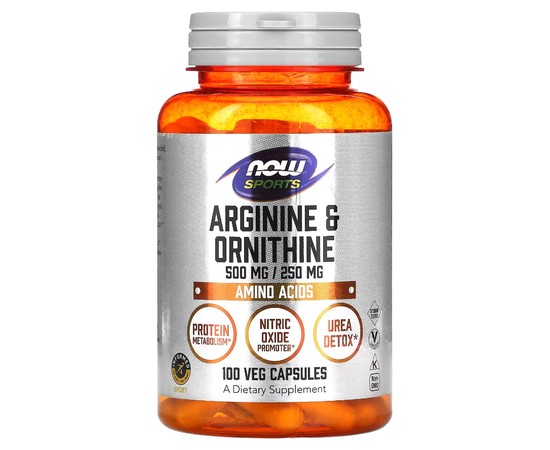 NOW Arginine & Ornithine 100 caps, image 