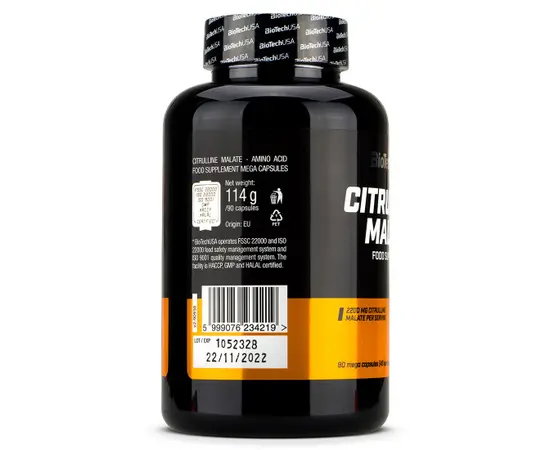 Biotech Citrulline Malate 90 caps, Фасовка: 90 caps, Вкусы: Unflavored  / Без вкуса, Biotech Citrulline Malate 90 caps, Фасовка: 90 caps, Вкусы: Unflavored  / Без вкуса , изображение 2 в интернет магазине Mega Mass